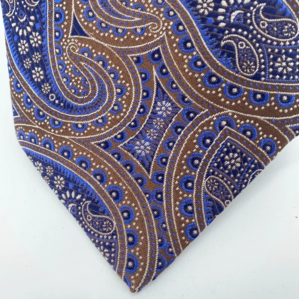 Eton Tie Mens One Size Multi Paisley Silk Classic Luxury Necktie England Made